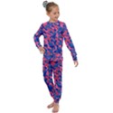 Blue and Pink Camouflage Pattern Kids  Long Sleeve Set  View1