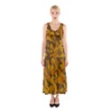 Brown and Orange Camouflage Sleeveless Maxi Dress View1