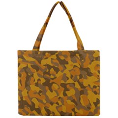 Brown And Orange Camouflage Mini Tote Bag by SpinnyChairDesigns