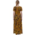 Brown and Orange Camouflage High Waist Short Sleeve Maxi Dress View2