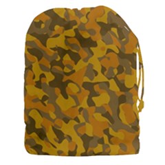 Brown And Orange Camouflage Drawstring Pouch (3xl) by SpinnyChairDesigns