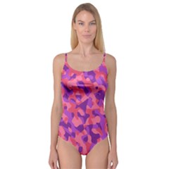 Pink And Purple Camouflage Camisole Leotard  by SpinnyChairDesigns