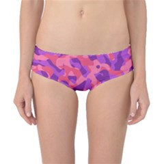 Pink And Purple Camouflage Classic Bikini Bottoms by SpinnyChairDesigns