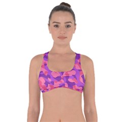 Pink And Purple Camouflage Got No Strings Sports Bra by SpinnyChairDesigns