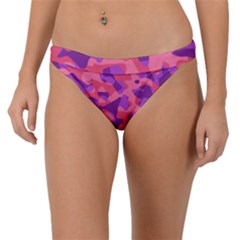 Pink And Purple Camouflage Band Bikini Bottom by SpinnyChairDesigns