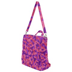 Pink And Purple Camouflage Crossbody Backpack by SpinnyChairDesigns