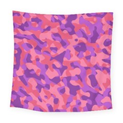 Pink And Purple Camouflage Square Tapestry (large) by SpinnyChairDesigns