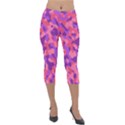 Pink and Purple Camouflage Lightweight Velour Capri Leggings  View1