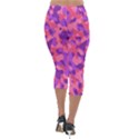 Pink and Purple Camouflage Lightweight Velour Capri Leggings  View2