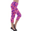 Pink and Purple Camouflage Lightweight Velour Capri Leggings  View4