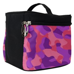 Pink And Purple Camouflage Make Up Travel Bag (small) by SpinnyChairDesigns