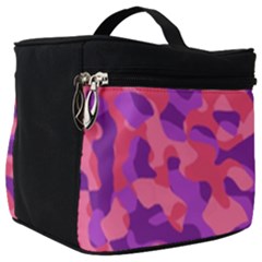 Pink And Purple Camouflage Make Up Travel Bag (big) by SpinnyChairDesigns