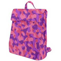 Pink And Purple Camouflage Flap Top Backpack by SpinnyChairDesigns