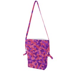 Pink And Purple Camouflage Folding Shoulder Bag by SpinnyChairDesigns