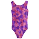 Pink and Purple Camouflage Kids  Cut-Out Back One Piece Swimsuit View1