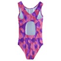 Pink and Purple Camouflage Kids  Cut-Out Back One Piece Swimsuit View2