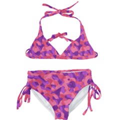 Pink And Purple Camouflage Kids  Classic Bikini Set by SpinnyChairDesigns