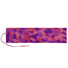 Pink And Purple Camouflage Roll Up Canvas Pencil Holder (l) by SpinnyChairDesigns