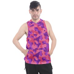 Pink And Purple Camouflage Men s Sleeveless Hoodie by SpinnyChairDesigns