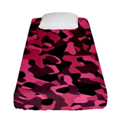 Black And Pink Camouflage Pattern Fitted Sheet (single Size) by SpinnyChairDesigns