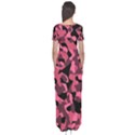 Black and Pink Camouflage Pattern Short Sleeve Maxi Dress View2