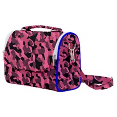 Black And Pink Camouflage Pattern Satchel Shoulder Bag by SpinnyChairDesigns