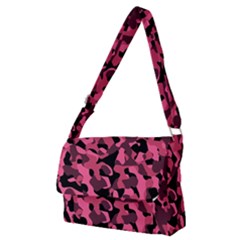 Black And Pink Camouflage Pattern Full Print Messenger Bag (m) by SpinnyChairDesigns