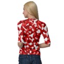 Red and White Camouflage Pattern Quarter Sleeve Raglan Tee View2