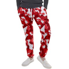 Red And White Camouflage Pattern Men s Jogger Sweatpants by SpinnyChairDesigns