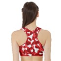 Red and White Camouflage Pattern Sports Bra with Border View2