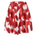 Red and White Camouflage Pattern High Waist Skirt View2