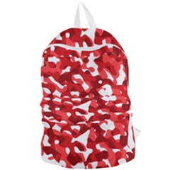 Red And White Camouflage Pattern Foldable Lightweight Backpack by SpinnyChairDesigns