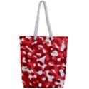 Red and White Camouflage Pattern Full Print Rope Handle Tote (Small) View2