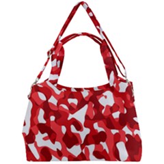 Red And White Camouflage Pattern Double Compartment Shoulder Bag by SpinnyChairDesigns