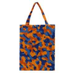 Blue And Orange Camouflage Pattern Classic Tote Bag by SpinnyChairDesigns