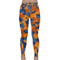 Blue and Orange Camouflage Pattern Classic Yoga Leggings View1