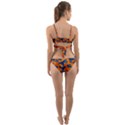 Blue and Orange Camouflage Pattern Wrap Around Bikini Set View2