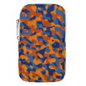 Blue and Orange Camouflage Pattern Waist Pouch (Small) View1