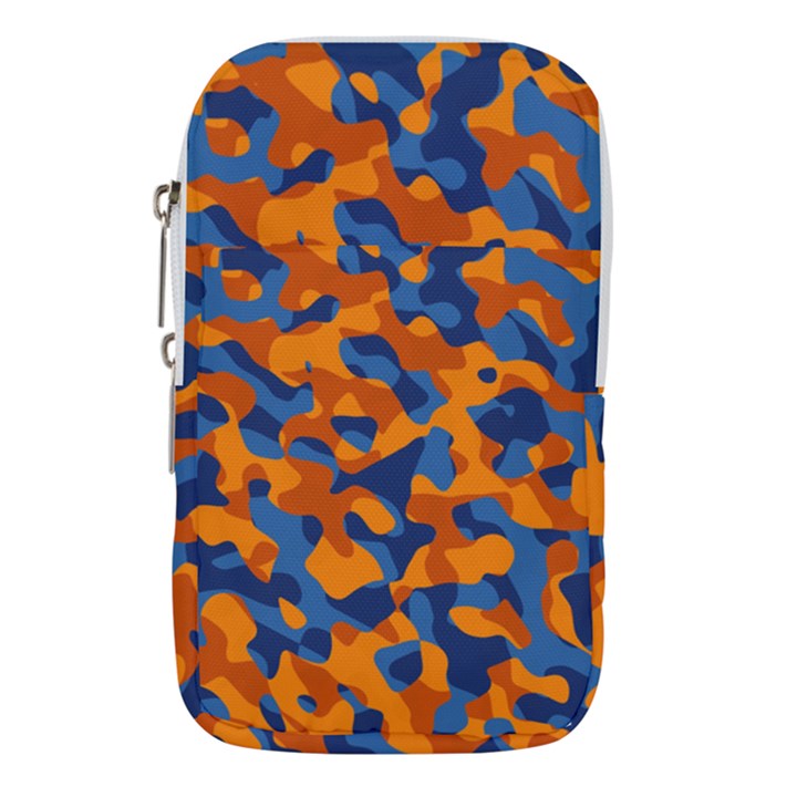 Blue and Orange Camouflage Pattern Waist Pouch (Small)