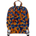 Blue and Orange Camouflage Pattern Zip Up Backpack View3