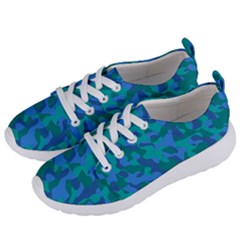 Blue Turquoise Teal Camouflage Pattern Women s Lightweight Sports Shoes by SpinnyChairDesigns