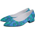 Blue Turquoise Teal Camouflage Pattern Women s Low Heels View2