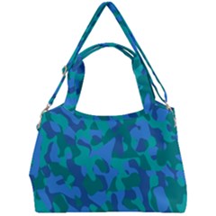 Blue Turquoise Teal Camouflage Pattern Double Compartment Shoulder Bag