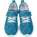 Blue Turquoise Teal Camouflage Pattern Women s Velcro Strap Shoes View1