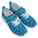 Blue Turquoise Teal Camouflage Pattern Women s Velcro Strap Shoes View3