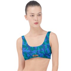 Blue Turquoise Teal Camouflage Pattern The Little Details Bikini Top