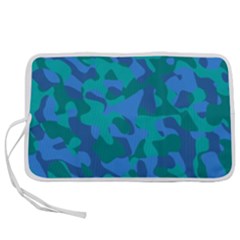 Blue Turquoise Teal Camouflage Pattern Pen Storage Case (m)