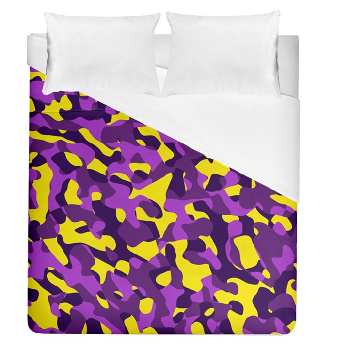 Purple and Yellow Camouflage Pattern Duvet Cover (Queen Size)