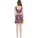 Purple and Yellow Camouflage Pattern Velvet Cutout Dress View2