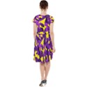 Purple and Yellow Camouflage Pattern Cap Sleeve Midi Dress View2